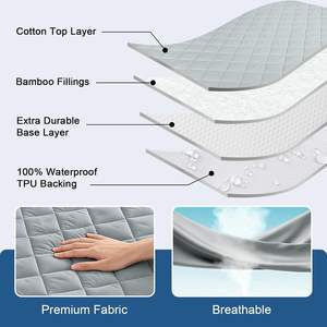 <span class=keywords><strong>Housse</strong></span> <span class=keywords><strong>de</strong></span> matelas matelassée imperméable et hypoallergénique <span class=keywords><strong>anti</strong></span>-poussière et <span class=keywords><strong>anti</strong></span>-acariens OEM à prix abordable - Product Image 5