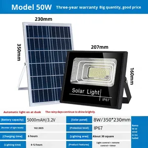 OEM ODM Stock 300W <strong>Solar</strong> Flood <strong>Lights</strong> <strong>Outdoor</strong> Waterproof Remote Control IP66 High Brightness LED Lamp Garden Yard Road - Product Image 6