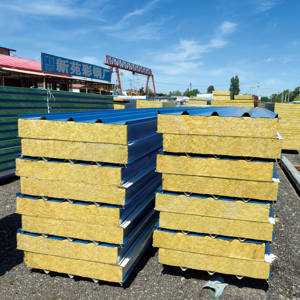 GUANGQIA Hot Sell <span class=keywords><strong>Panneau</strong></span> sandwich isolé en <span class=keywords><strong>laine</strong></span> <span class=keywords><strong>de</strong></span> <span class=keywords><strong>roche</strong></span> <span class=keywords><strong>de</strong></span> 100 <span class=keywords><strong>mm</strong></span> pour structure en acier Façade <span class=keywords><strong>de</strong></span> bâtiment - Product Image 1