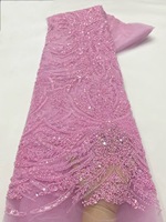 NI.AI nouveau vert perlé séquence Net dentelle avec perles haute qualité maille dentelle tissus femmes africaines robes de mariée conceptions