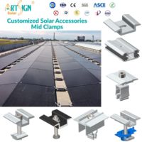 Collier de serrage central en aluminium anodisé avec système de montage solaire, personnalisé en usine, anti-corrosion, pour panneaux solaires |   Art Sign