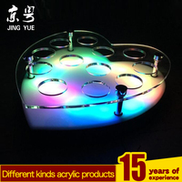 Plateau porte-verres à vin en acrylique moderne avec éclairage LED coloré pour la décoration de bar et de maison