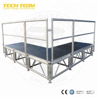 Plateforme de scène de pole dance TECH TEAM ST3 4*8FT/4*4FT en acrylique transparent, design personnalisé, intérieur/extérieur, charge maximale 750 kg/m²
