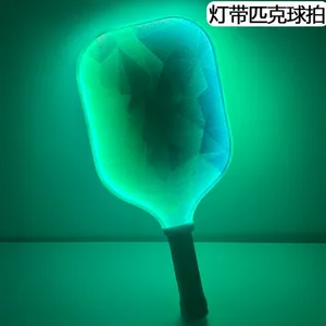 Raquette de pickleball rechargeable pour l'entraînement sportif en plein air, avec éclairage LED, en fibre de verre, en fibre de carbone, noyau en nid d'abeille, modèle Deepshine T700 - Product Image 5