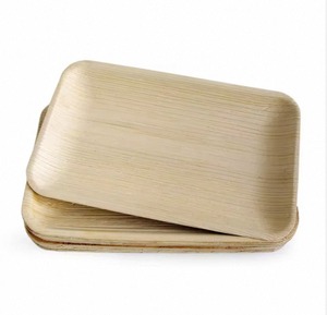 Bandeja Cuadrada de Madera para Servir de 9x6 Pulgadas, Resistente al Calor, Libre de BPA, para Fiestas, Catering, Restaurantes y Servicio de Alimentos - Product Image 1