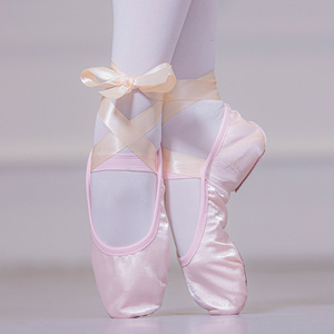 Nay1il balletto in raso con nastro con cinturini rotondi per interni Yoga per adulti ragazze morbido Modulare ballo Sole scarpe da Ballerina - Product Image 5
