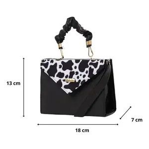 Bolso Bandolera para Mujer Bora Vaca, Estilo Vintage, PU con Estampado Animal, Asa Única, Cierre de Cremallera Impermeable, para Todas las Temporadas - Product Image 3
