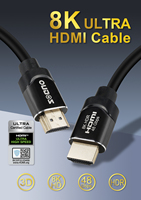 Câble HDMI 2.1 personnalisé OEM haute définition 8K/60Hz, vitesse 48 Gbps, pour TV 4K 120Hz, moniteur, projecteur, audio-vidéo, en nylon combiné