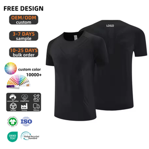 Vente en gros été imprimé 90% polyester 10% élasthanne respirant séchage rapide t-shirts d'entraînement pour hommes salle de sport personnalisée - Product Image 1