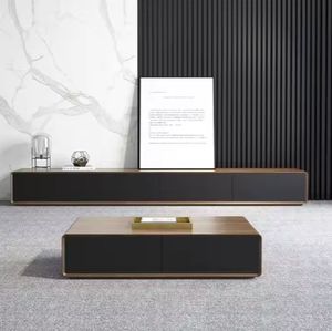 Meuble TV moderne et simple, meuble en bois, ensemble de table basse de luxe - Product Image 5