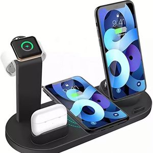 Customization 15W Wireless Charger Foldable 6 in 1 Phone Charging Station Magnetic <b>Stand</b> for Phone/Watch/Earphones - Product Image 1
