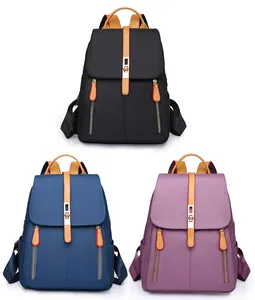 2023 Fashion Waterproof Oxford Causal Ladies Sport Blue Black Anti-theft Backpack For Women Travel