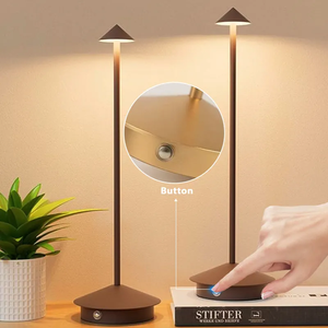 Lámpara de mesita de noche para sala de estar, dormitorio, lámpara de escritorio con batería recargable LED táctil, lámpara de escritorio de metal con <span class=keywords><strong>3</strong></span> atenuación - Product Image 2