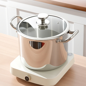 Panci Masak Saus/Sup/Casserole Hybrid Triply Stainless Steel 20/24/26/28 cm Anti Lengket dengan Tutup Kaca dan Logam - Product Image 3