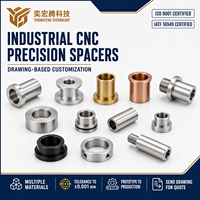 Entretoises de précision personnalisées en aluminium, cuivre et laiton pour équipement industriel, production de prototypes, pièces tournées CNC sur mesure