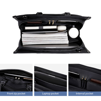 Bolso de Mano Ligero, Casual y Ejecutivo, Impermeable, con Cierre, Resistente al Desgaste, Anti-Salpicaduras, de Gran Capacidad, para Archivos/Computadora, Doble Uso