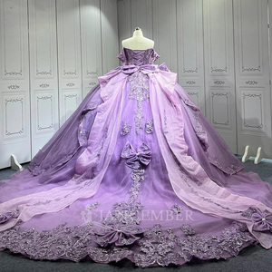 Lsmu178 Lavender Quinceanera Dresses 3D <b>Flowers</b> Appliques <b>Sweet</b> 16 Princess Vestidos De 15 Anos Prom Party Gowns Jancember - Product Image 2