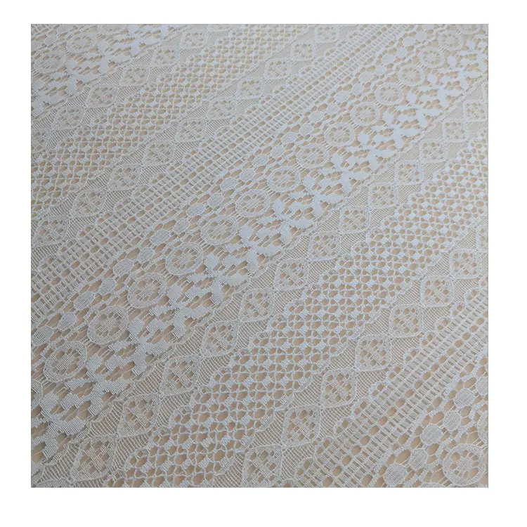 Ramah lingkungan rajutan lilitan tidak elastis gaya Lolita kain Tulle jaring polos renda putih untuk pernikahan