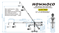 Howmoco 5m Mini Pro dengan Lengan Ultra-Portabel dan Pengaturan Batas Titik A/B yang Lembut