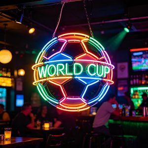 Custom neon LED soccer logos, suitable for boys' sports-themed room decor, children's birthday parties, soccer clubs. - Product Image 2