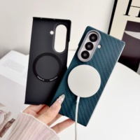 Casing Magnetik Serat Karbon Asli untuk Samsung Galaxy Z Fold 8 Ultra 5G untuk Pelindung Pengisian Daya Nirkabel Magnetik Hard Cover