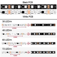 Bande LED intelligente adressable RGB, personnalisée, étanche IP65/IP67, WS2811 SMD 5050 12V, bande lumineuse LED