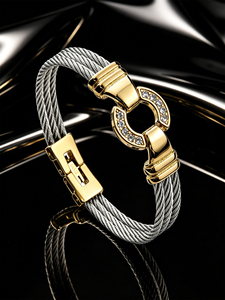 Bracelet en acier inoxydable avec fermoir élégant, d'inspiration vintage et massif, conçu pour les femmes - Product Image 6