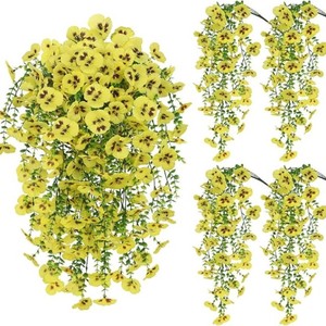 Panier de fleurs artificielles en forme de primrose jaune, plante suspendue pour la décoration intérieure, mariage, extérieur, 30cm-100cm, fleur en plastique et soie - Product Image 1