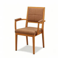 Chaises rembourrées en tissu haute densité, imitation bois, avec accoudoirs, pour hôtel, banquet, salle de conférence