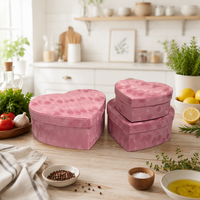 Boîte cadeau de luxe en velours en forme de cœur, en matériaux recyclés, boîtes rigides avec pelliculage mat, impression quadricolore, vente en gros de Chine, élégante