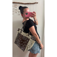 Sac fourre-tout surdimensionné personnalisé fait sur mesure pour VOUS, en tissu paisley matelassé, avec lettres brodées, sac de plage fait main