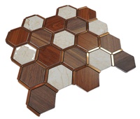 Carreaux de mosaïque modernes en forme d'hexagone 4mm 5mm en verre marbre bois pour extérieur et intérieur pour cuisine salle de bain piscine décor motif carré
