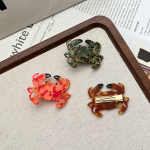 Nouvelles grandes pinces à cheveux en acétate HONEY Sea Beach, accessoires pour cheveux, grandes pinces à cheveux blanches et rouges en forme de crabes, animaux marins, requins - Product Image 5