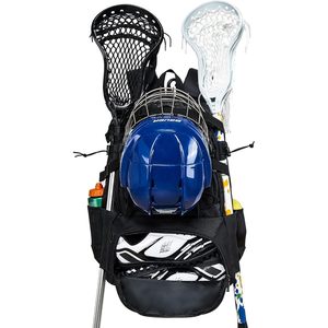กระเป๋าเป้สะพายหลัง Ealer Lacrosse ขนาดใหญ่ สีดำ ทำจากโพลีเอสเตอร์ พร้อมช่องเก็บหมวกกันน็อคและลูกบอล สำหรับกีฬาฮอกกี้และฟุตบอล - Product Image 5