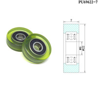 Rouleau recouvert de polyuréthane de diamètre 22 mm, 5x22x5, 5x22x7, 5x22x9, 6x22x5, 6x22x6, 6x22x7, 8x22x5, 8x22x7, roue de poulie en polyuréthane