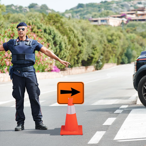 Panneaux de signalisation routière orange pour dérivation, cônes directionnels avec flèches <span class=keywords><strong>gauche</strong></span>/droite, haute visibilité, étanches, pour travaux extérieurs - Product Image 6