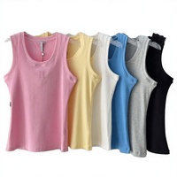 Camiseta sin mangas de verano para mujer, informal, con cuello redondo, tejido de punto, teñido anudado, poliéster/algodón, largo regular, servicio OEM, secado rápido
