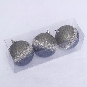 Bola <span class=keywords><strong>de</strong></span> adorno navideña <span class=keywords><strong>de</strong></span> plástico pintada a mano con purpurina gris y oro rosa <span class=keywords><strong>de</strong></span> lujo, venta al por mayor - Product Image 5