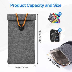 Sac Faraday sac de blocage de Signal RFID GPS clé de voiture téléphone portable Signal FOB <span class=keywords><strong>bloqueur</strong></span> portefeuille pochette de protection étui de protection de la vie privée - Product Image 2