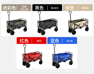 4-Wheel Enclosed Platform Collapsible Folding Iron Plastic Hand Cart <strong>Wagon</strong> for Camping Outdoor Activities Tools-OEM Customizable - Product Image 3