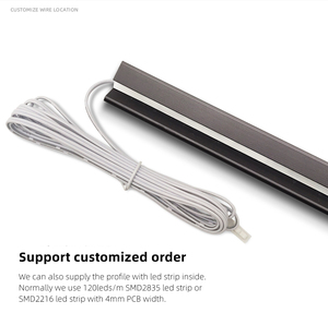 Profils en aluminium <span class=keywords><strong>LED</strong></span> modernes, angle de 45 degrés, bande lumineuse de 4 mm encastrée pour les décorations de placards et de cuisines, service de pliage inclus - Product Image 3