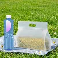 Herbruikbare handzame zak met achtzijdige sluiting, dikke, mat transparante plastic ritssluitingszak voor het bewaren van gedroogd fruit en snacks