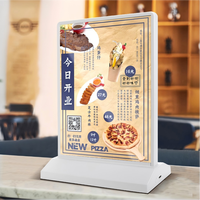 Boîte lumineuse publicitaire de bureau A4 à LED alimentée par batterie portable - Porte-panneau en acrylique double face