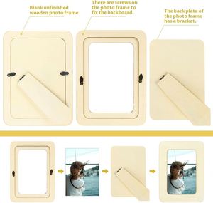 Wholesale Unfinished DIY Nature Wood <b>Photo</b> Display Stand Eco-friendly for Home Decor UV Printing Simple Style - Product Image 2