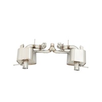 Escape Trasero Triple de Acero Inoxidable de 1.5mm con Acabado Espejo y Silenciadores para Ferrari 458