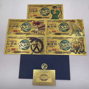 Miễn phí vận chuyển Nhật Bản Anime Manga YuYu hakusho Polymer Ngân hàng ghi chú vàng lá mạ tiền giấy - Product Image 1