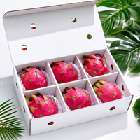 Witte Dragon Fruit Verpakkingsdoos met compartimenten en ventilatiegaten, aangepaste logo's, exotische fruitdoos voor groothandel op de boerderij