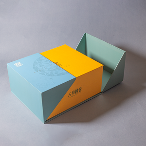 Boîtes cadeaux en carton rigide recyclables de luxe à double porte avec logo bronzé personnalisé pour aliments, boissons, pots de miel, avec insert - Product Image 2