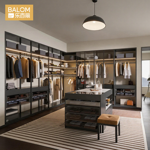 Système de dressing sur mesure BALOM, style italien, avec portes en verre, <span class=keywords><strong>armoire</strong></span> de chambre, <span class=keywords><strong>vestiaire</strong></span> et coiffeuse, luxe moderne - Product Image 3