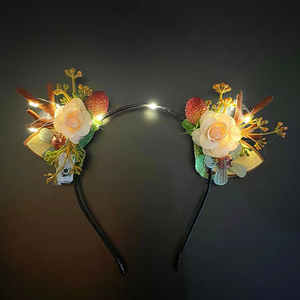 Bandeau <span class=keywords><strong>de</strong></span> <span class=keywords><strong>corne</strong></span> <span class=keywords><strong>de</strong></span> cerf wapiti brillant bandeau <span class=keywords><strong>de</strong></span> cheveux unisexe avec motif <span class=keywords><strong>de</strong></span> fée florale cadeau d'étudiant <span class=keywords><strong>de</strong></span> fête <span class=keywords><strong>de</strong></span> Noël - Product Image 1